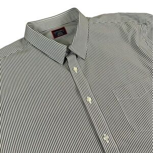 UNTUCKit Pio Cesare Wrinkle Free Black White Stripe Shirt XXXLC 3XL Classic Fit